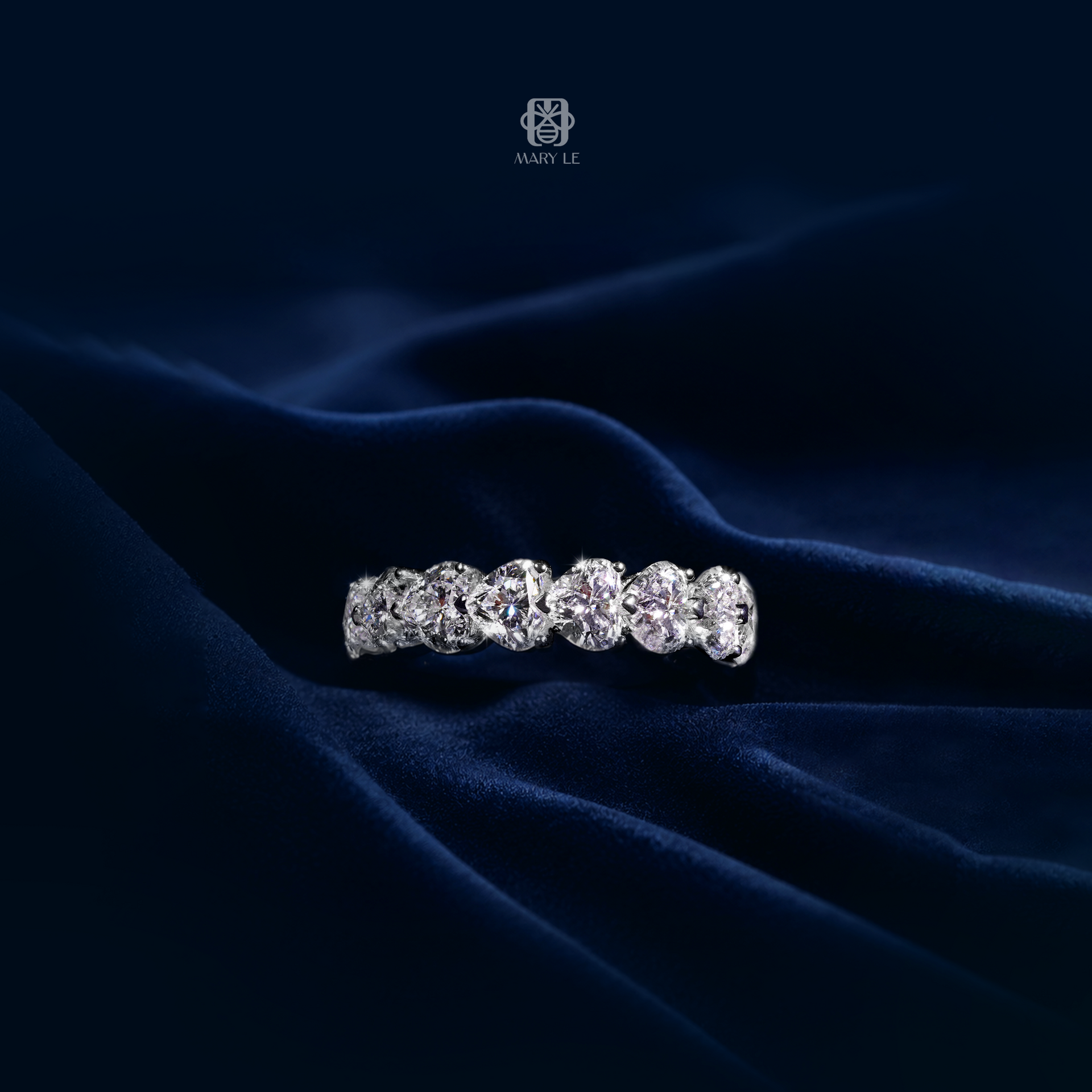 Heart Diamond Wedding Band Ring | M451