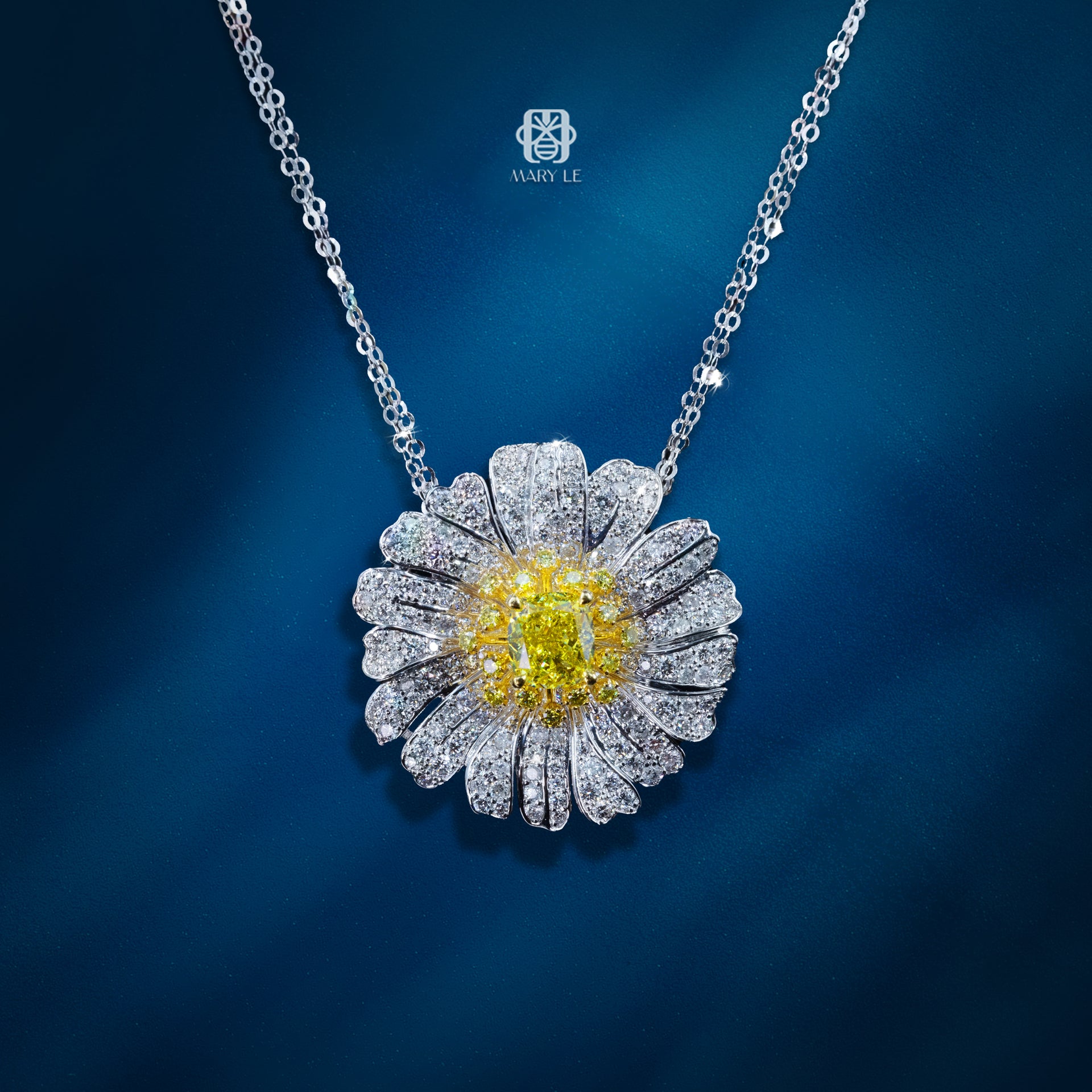Solar Blossom Fancy Vivid Diamond Pendant | M475