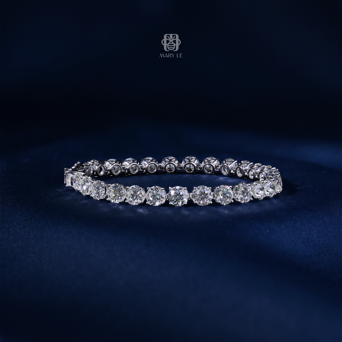 Round Brilliant Diamond Tennis WG Bracelet | M293