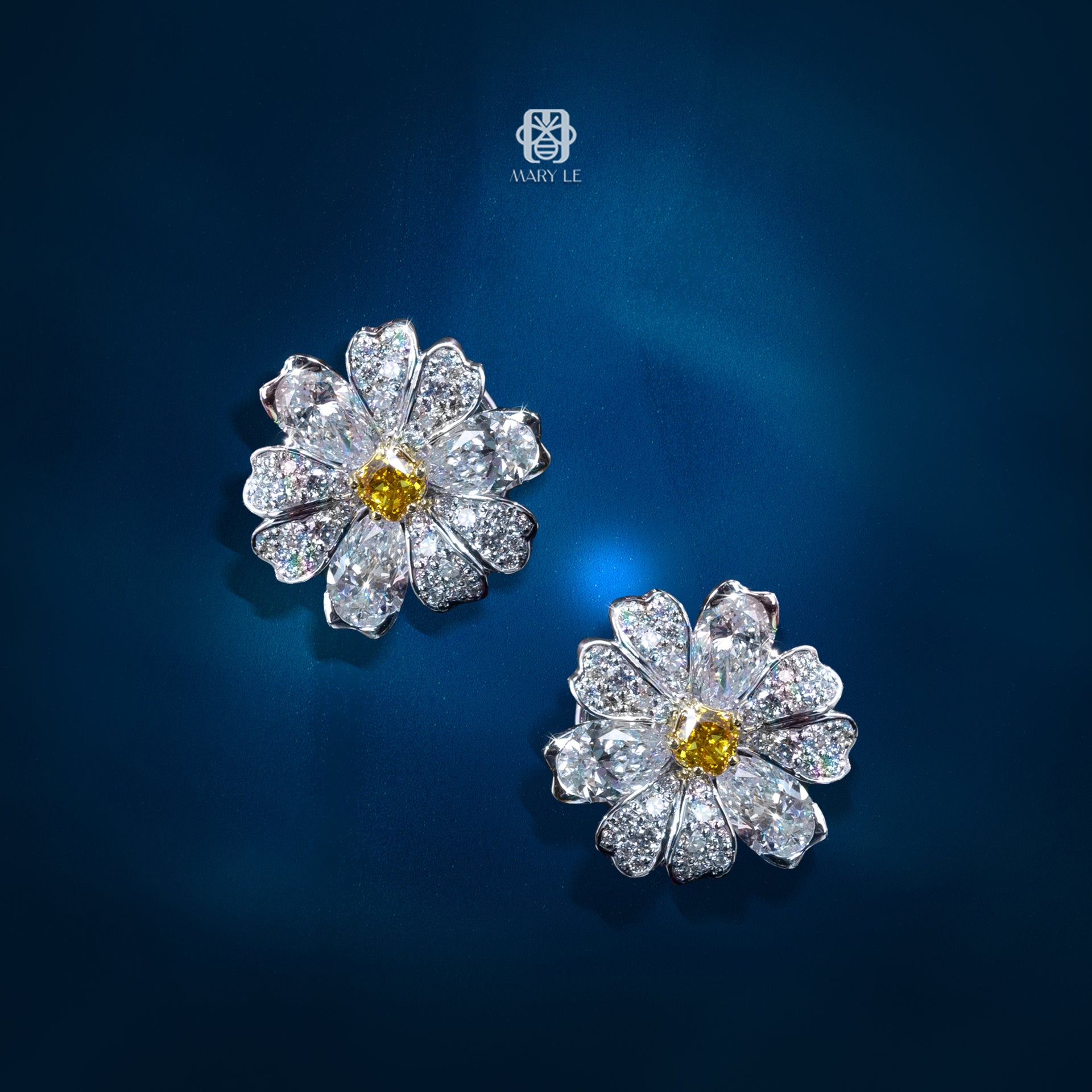 Solar Blossom Diamond Earrings I M501
