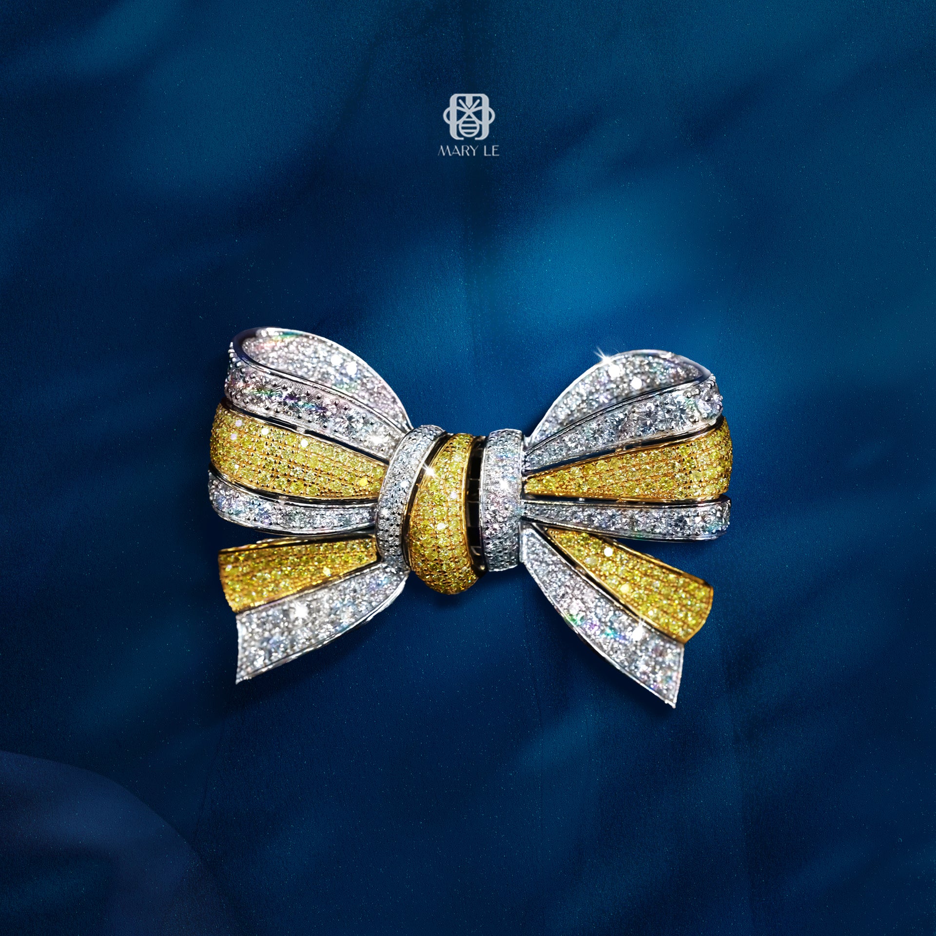 Velvet Flow Yellow Diamond Brooch | M273