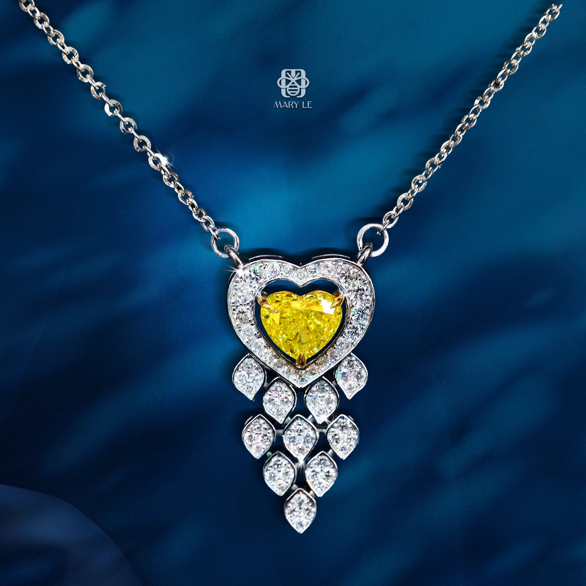 Classic Mary Le Heart Fancy Vivid Yellow Diamond Pendant | M303
