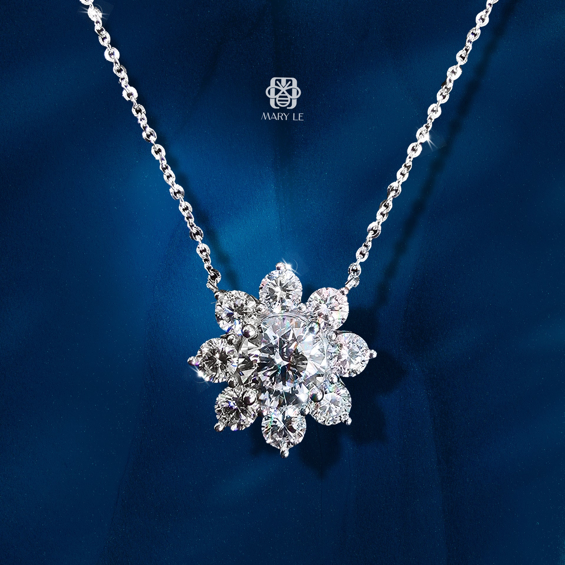 Solar Blossom Round Diamond Pendant | M335