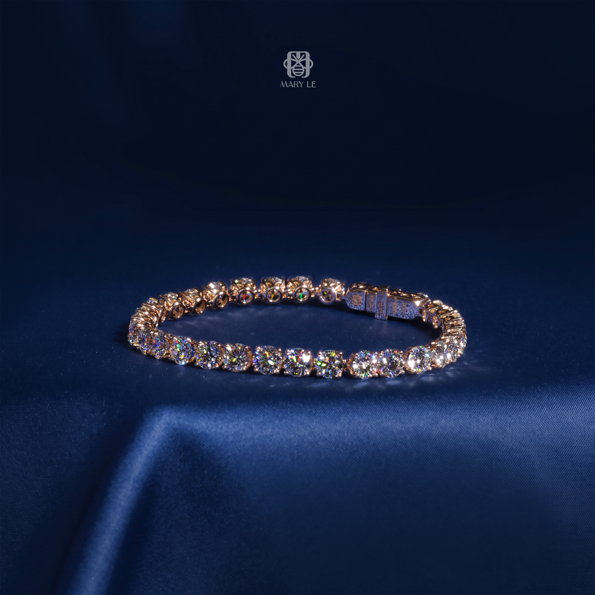 Round Brilliant Diamond Tennis RG Bracelet | M348