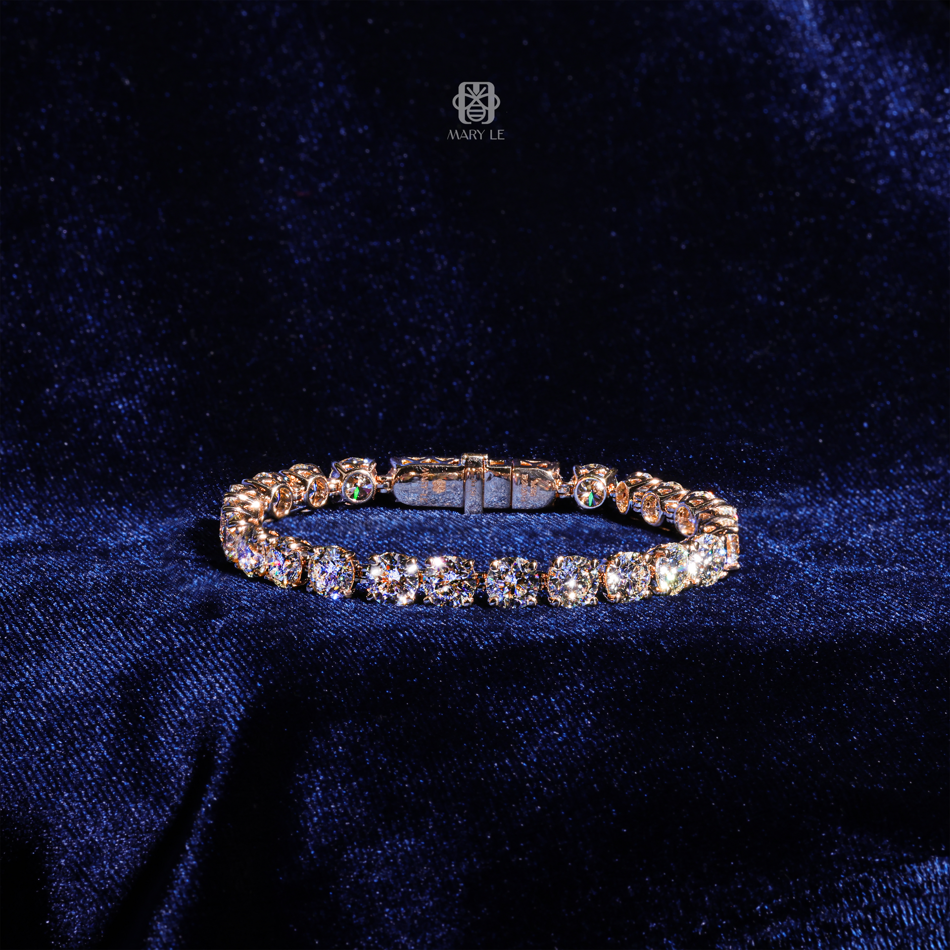 Round Brilliant Diamond Tennis RG Bracelet | M350
