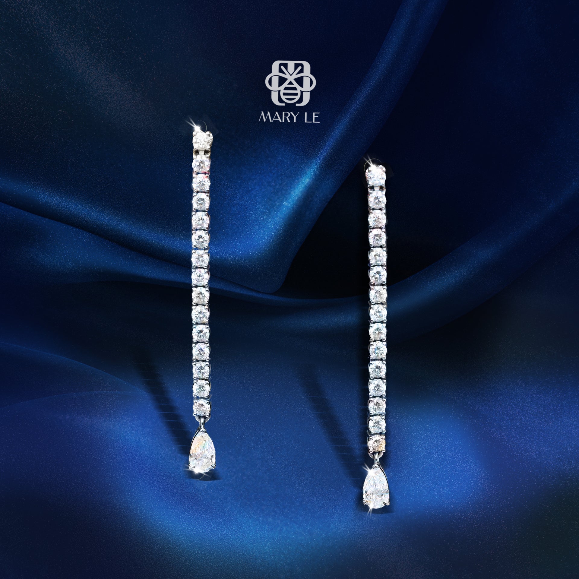 Round Brilliant Diamond Tennis Earrings | M362