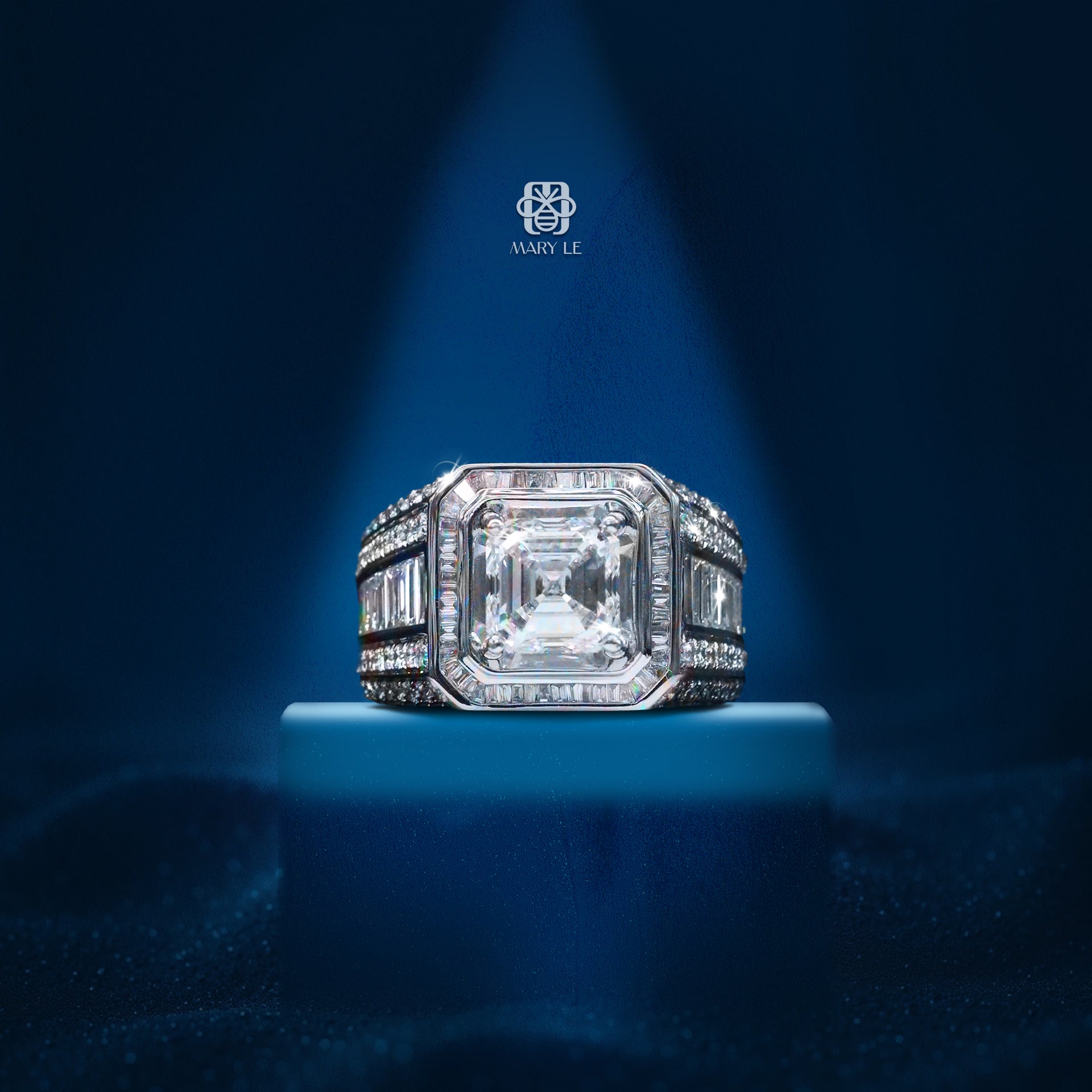 White Gold Diamond Men's Ring  | M363