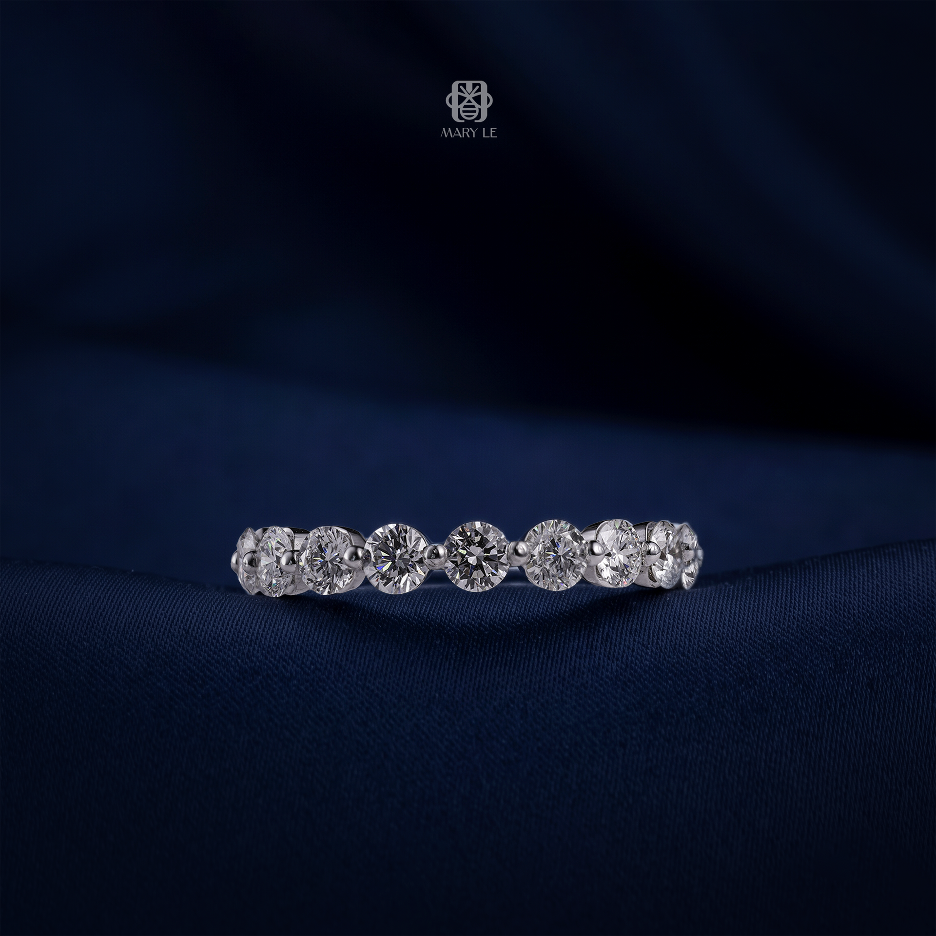 Round Diamond Wedding Band Ring | M388