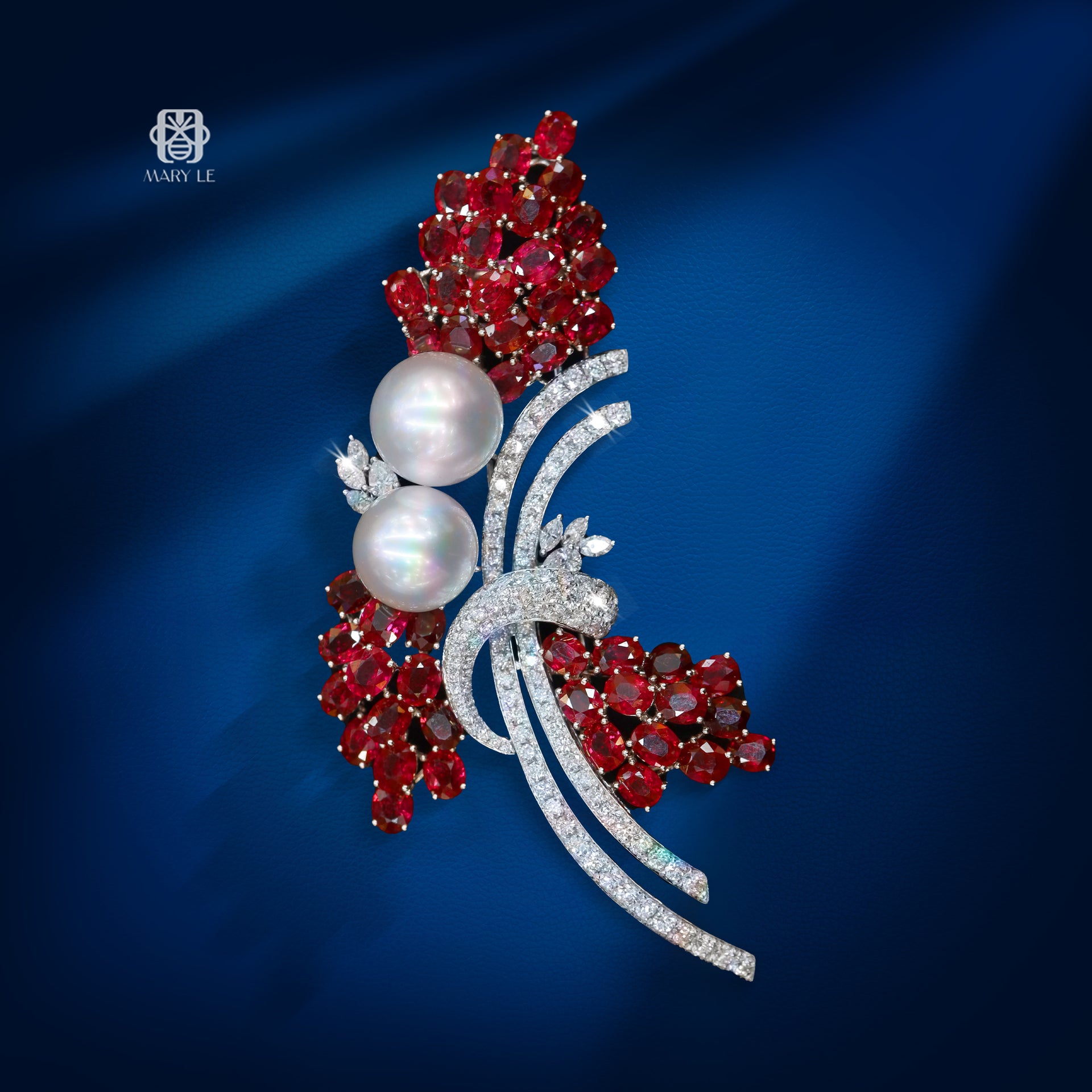 Ruby and Diamond Brooch | M393