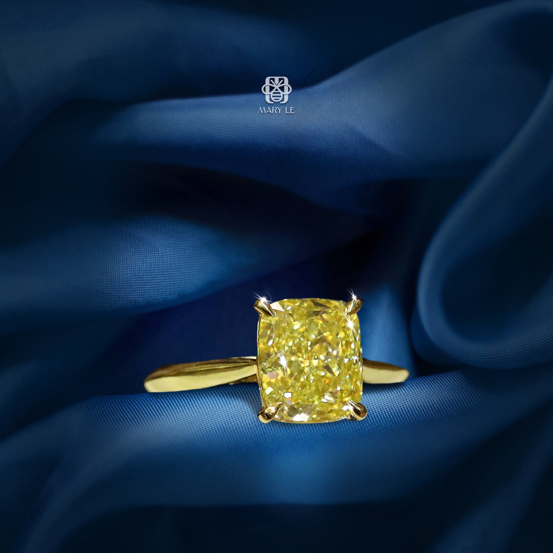 Classic Mary Le Cushion Yellow Diamond Ring | M423