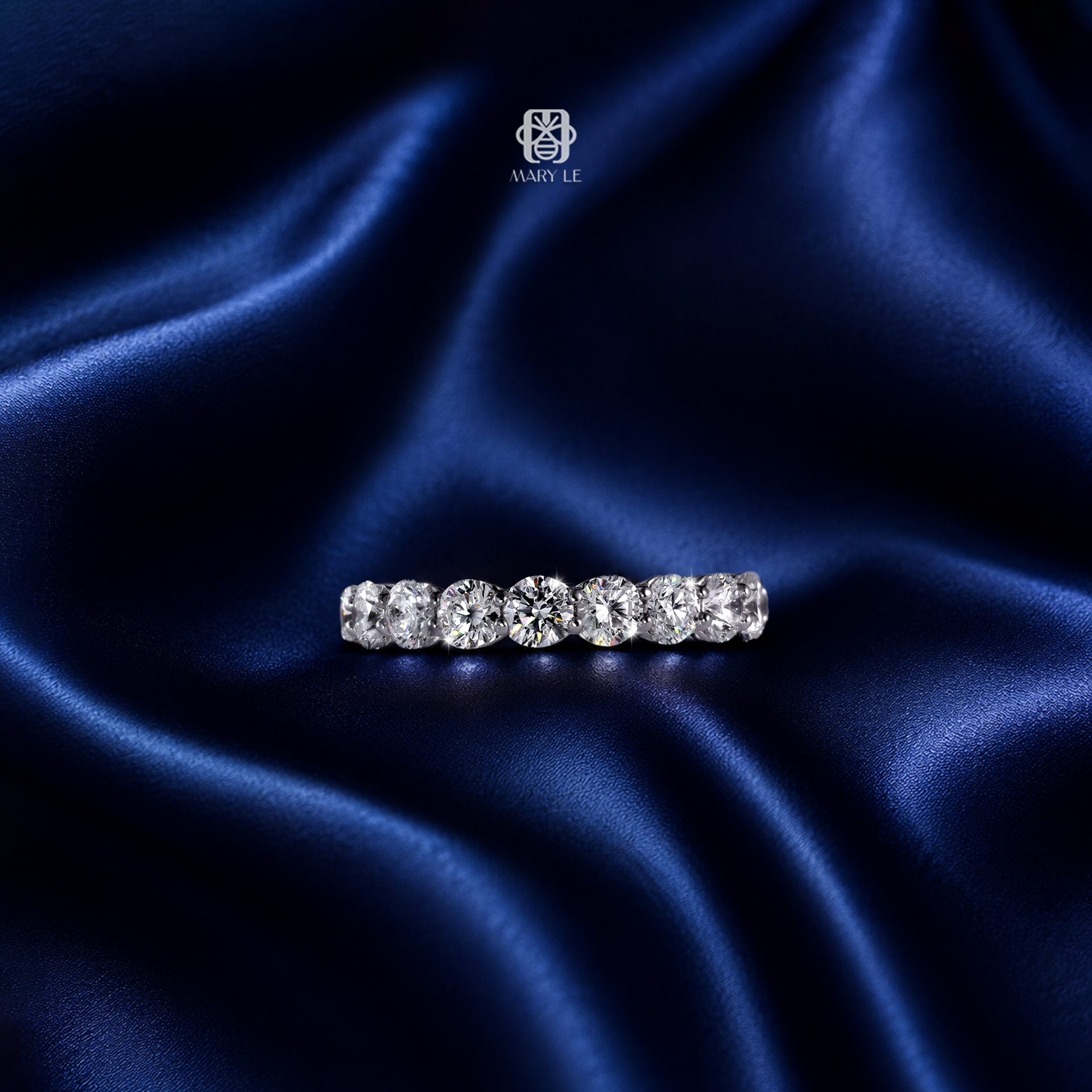 Round Diamond Wedding Band Ring | M439