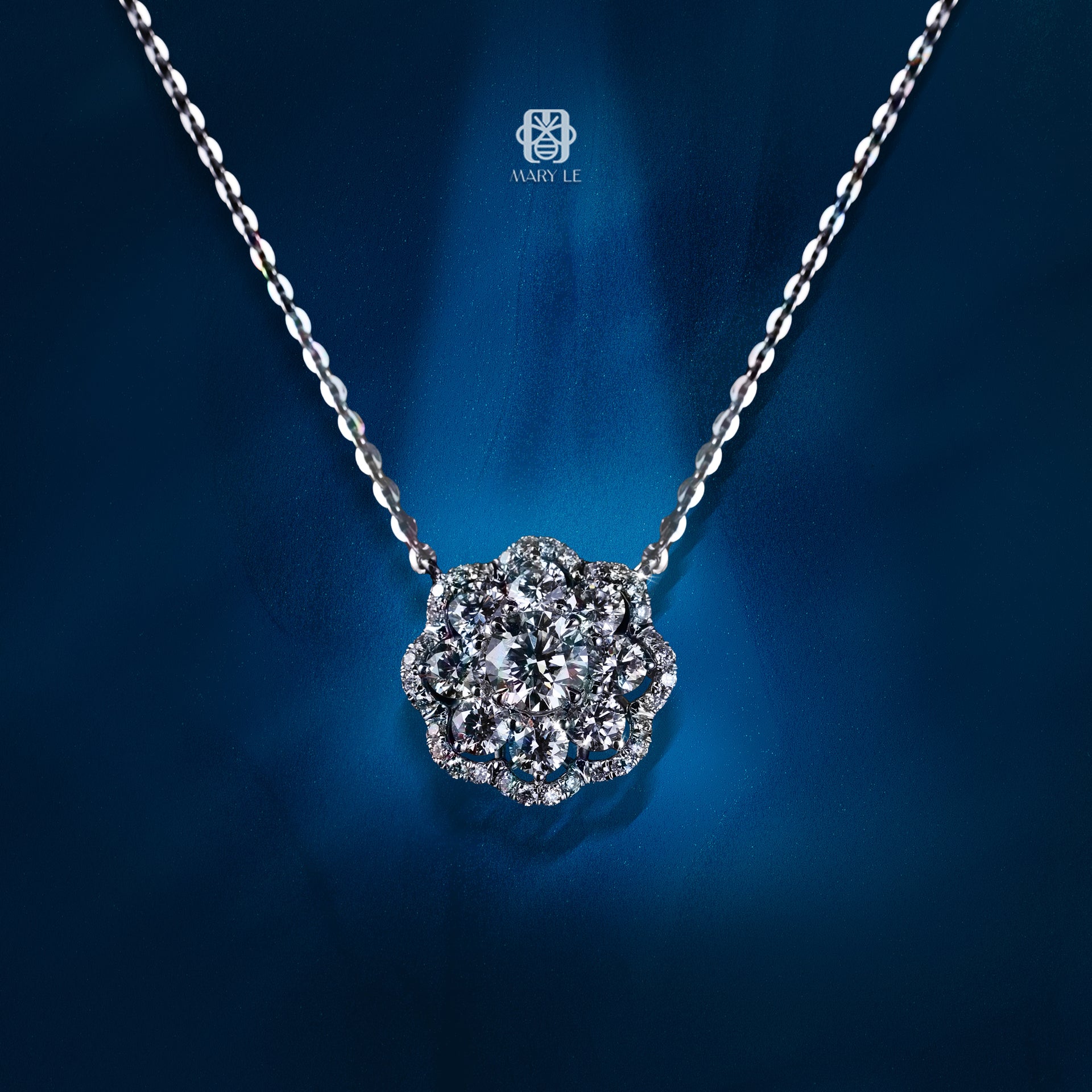 My First Sunny Halo Diamond Necklace | M535