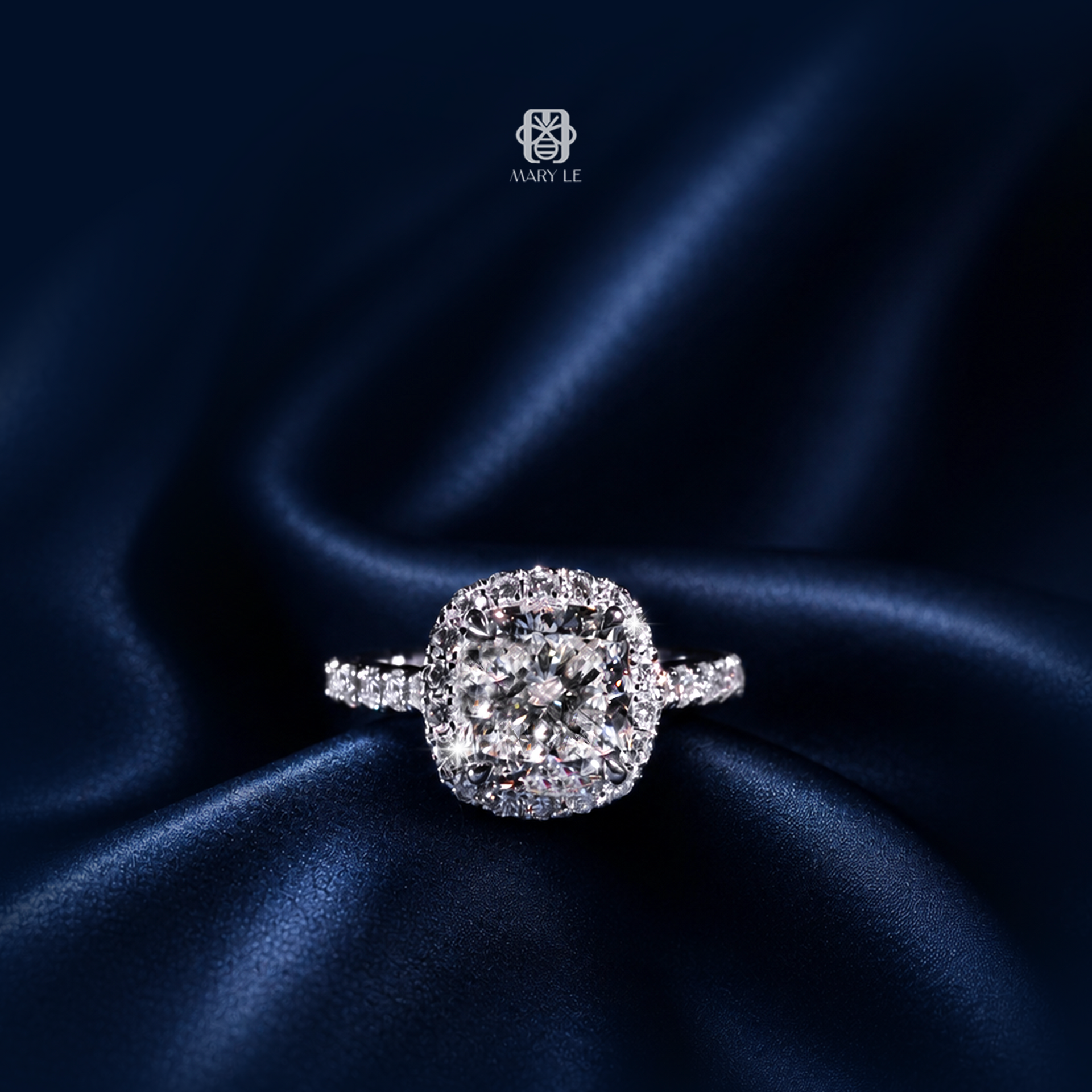 Forever Halo Cushion Diamond Ring | M570