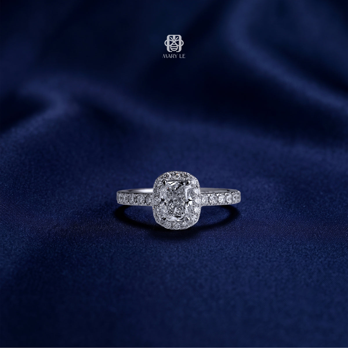 My First Cushion Halo Diamond Ring | M621
