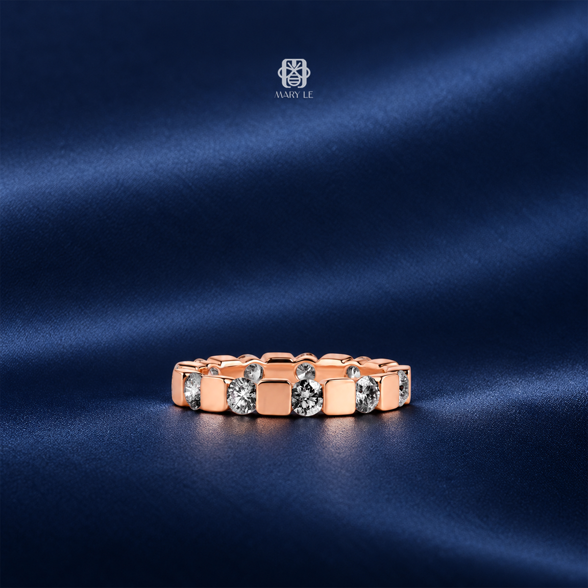 Rose Gold Geometry Diamond Ring | M625