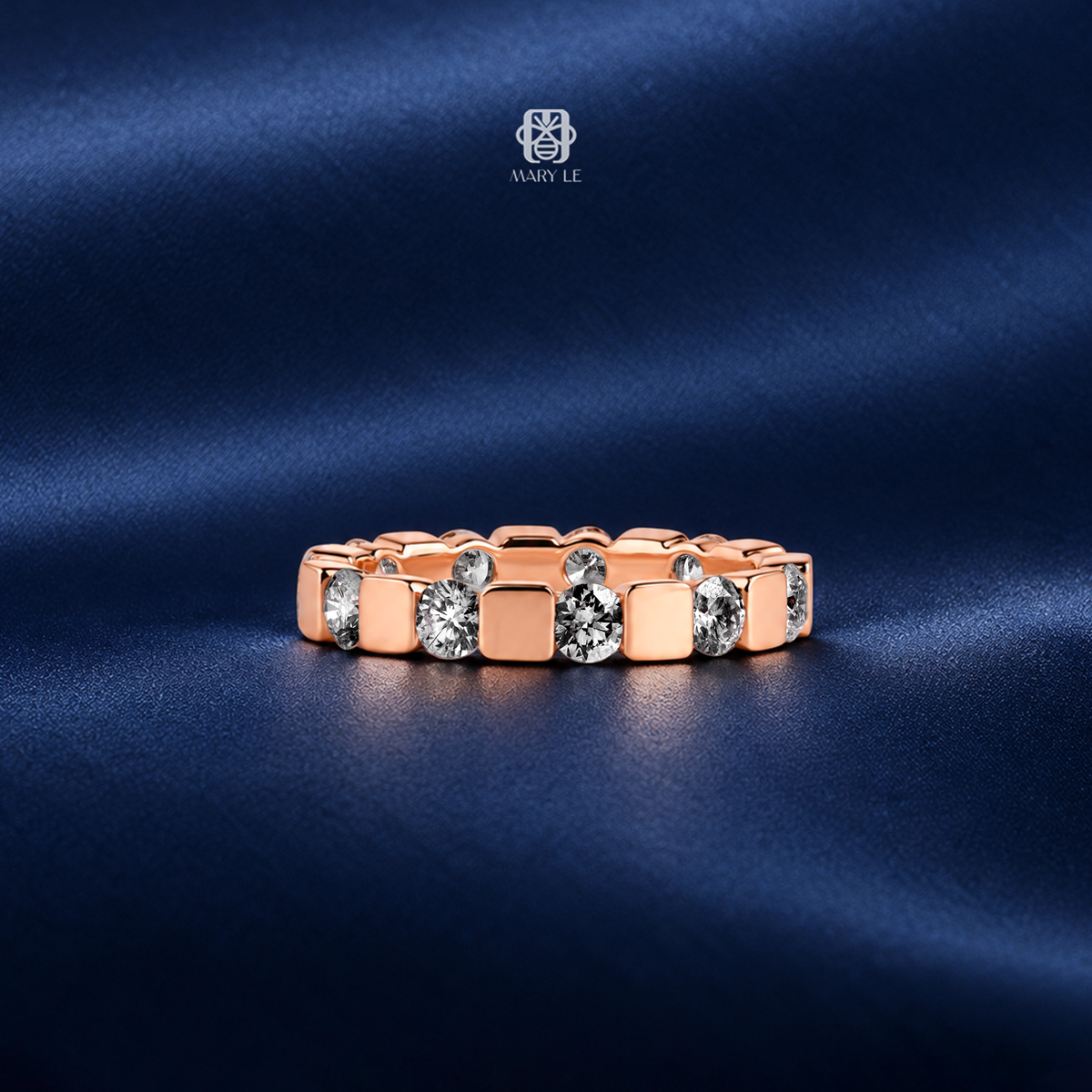Rose Gold Geometry Diamond Ring | M625