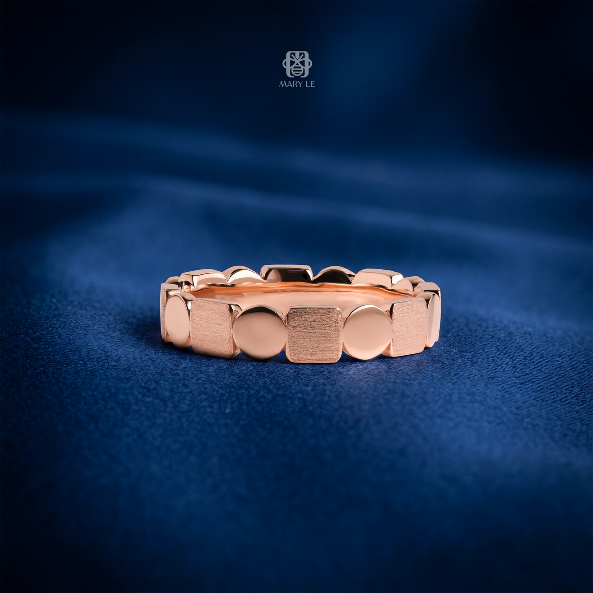 Rose Gold Geometry Men's Ring | M626