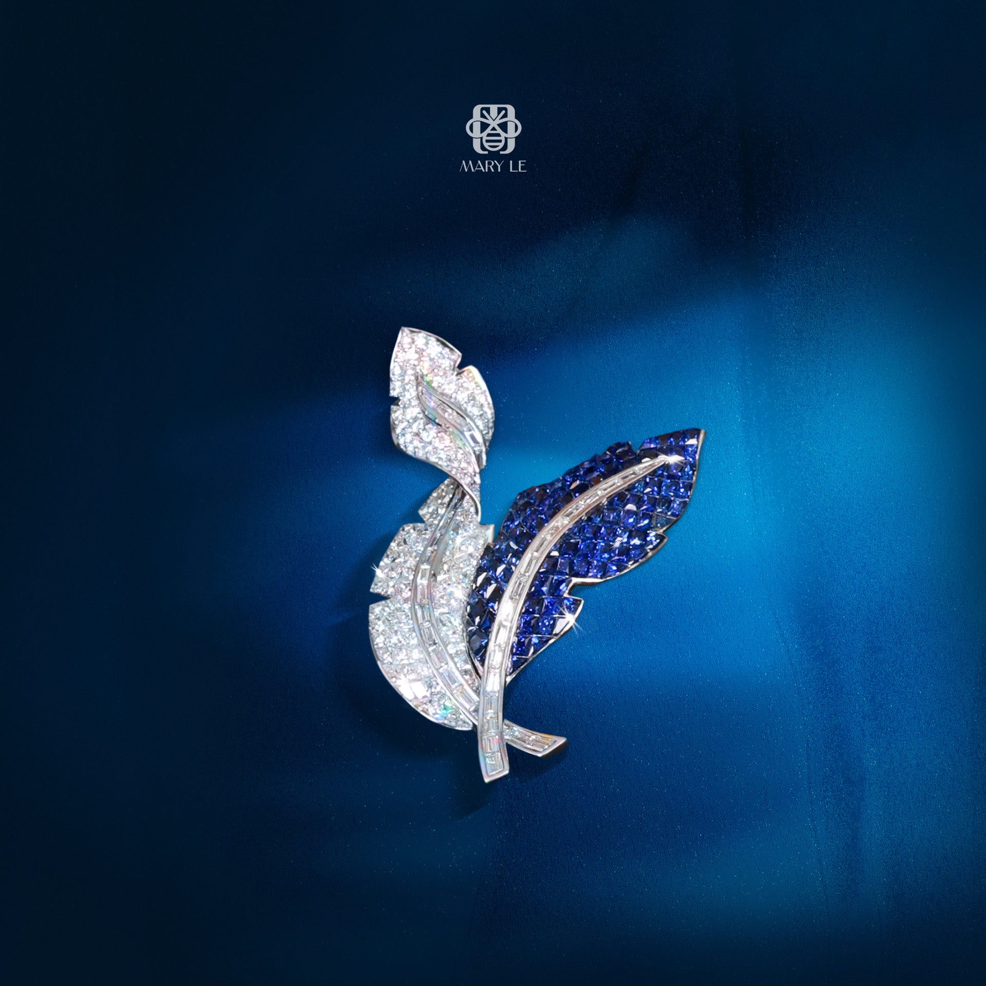 Celestial Garden Sapphire &amp; Diamond Brooch/Pendant M432