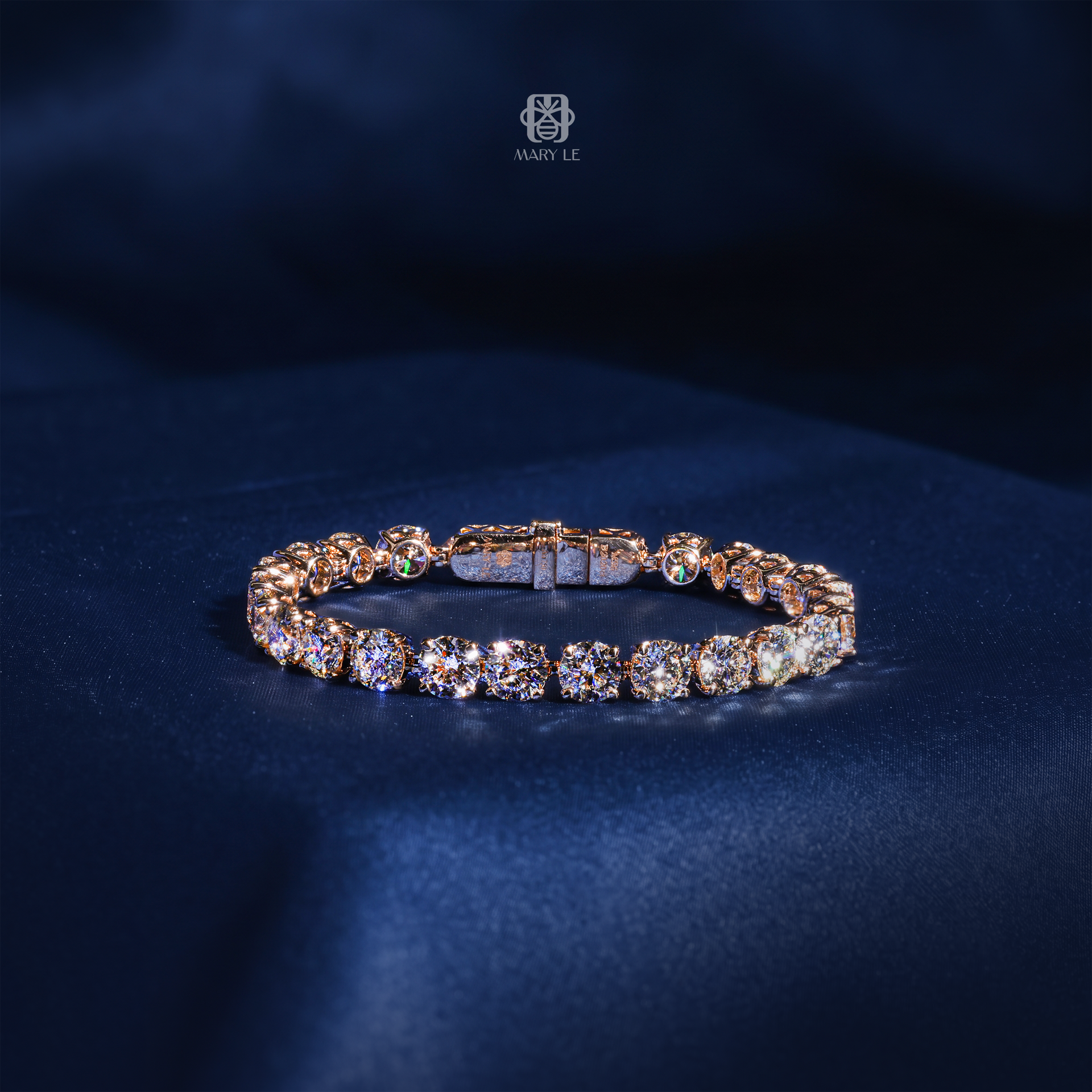 Round Brilliant Diamond Tennis RG Bracelet | M516